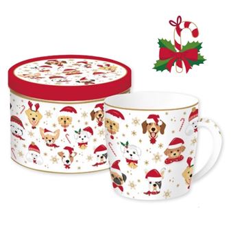 Picture of CHRISTMAS PORCELAIN MUG IN METALGIFT  BOX